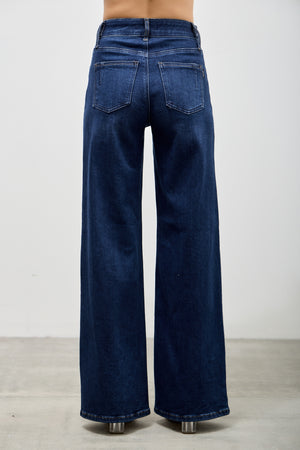 P82678D, PLUS HIGH RISE  WIDE LEG WITH DOUBLE BUTTONS