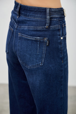 P82678D, PLUS HIGH RISE  WIDE LEG WITH DOUBLE BUTTONS