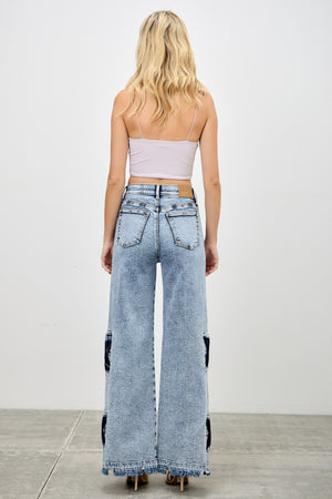 P8276M, MID RISE WIDE STRAIGHT WITH CONTRAST STAR