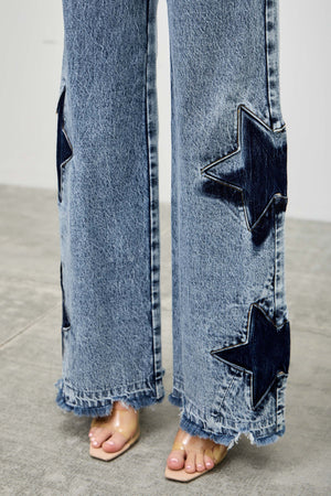 P8276M, MID RISE WIDE STRAIGHT WITH CONTRAST STAR