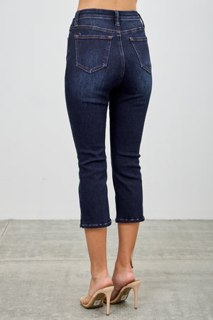 P82828, PLUS HIGH RISE CAPRI WITH SLIT