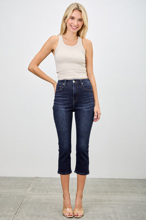 P82828, PLUS HIGH RISE CAPRI WITH SLIT