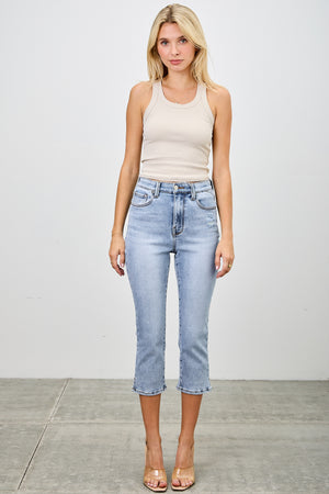 P8282, HIGH RISE CAPRI WITH SLIT