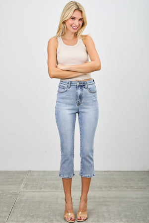 P8282, HIGH RISE CAPRI WITH SLIT