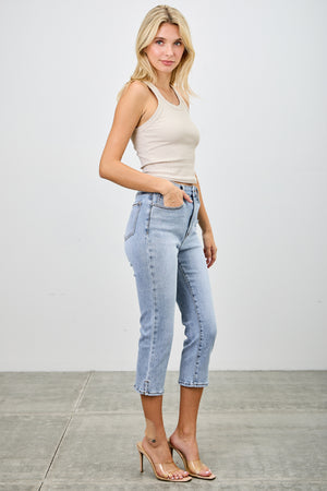 P8282, HIGH RISE CAPRI WITH SLIT