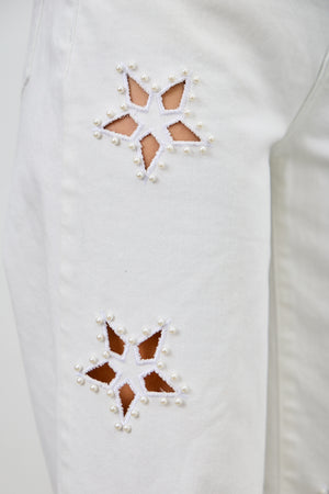 P8287, HIGH RISE STRAIGHT WITH EMBROIDERY EYELET