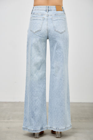 P8288L, HIGH RISE WIDE LEG WITH DOT PRINT