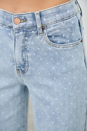 P8288L, HIGH RISE WIDE LEG WITH DOT PRINT