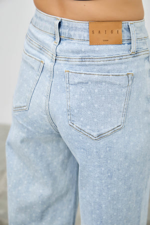 P8288L, HIGH RISE WIDE LEG WITH DOT PRINT