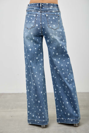 P8289M, HIGH RISE WIDE LEG WITH DOT PRINT