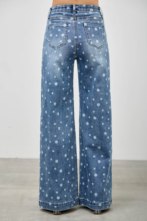 P8289M, HIGH RISE WIDE LEG WITH DOT PRINT