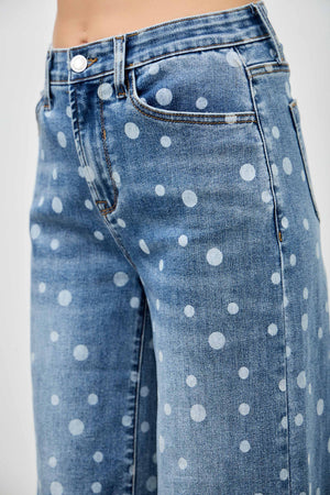 P8289M, HIGH RISE WIDE LEG WITH DOT PRINT