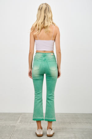 P8295, HIGH RISE CROP FLARE CAPRI WITH DESTROY