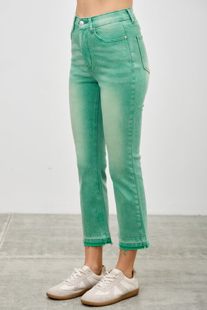 P82958, PLUS HIGH RISE CROP FLARE CAPRI WITH DESTROY