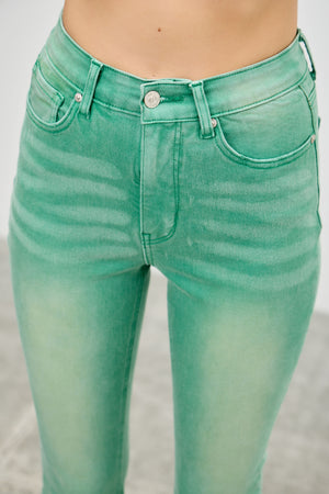 P82958, PLUS HIGH RISE CROP FLARE CAPRI WITH DESTROY