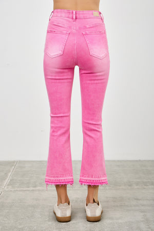 P8295, HIGH RISE CROP FLARE CAPRI WITH DESTROY