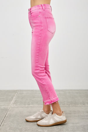 P82958, PLUS HIGH RISE CROP FLARE CAPRI WITH DESTROY