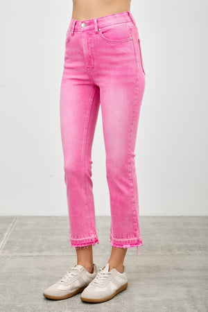 P82958, PLUS HIGH RISE CROP FLARE CAPRI WITH DESTROY