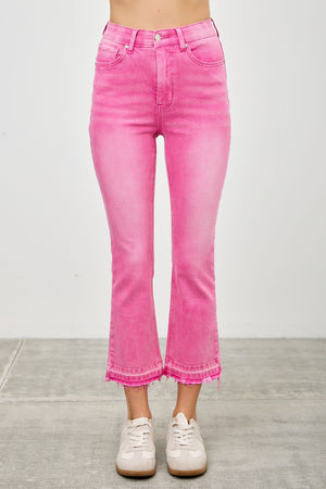 P8295, HIGH RISE CROP FLARE CAPRI WITH DESTROY