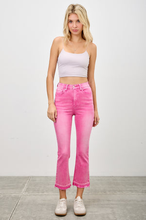 P8295, HIGH RISE CROP FLARE CAPRI WITH DESTROY