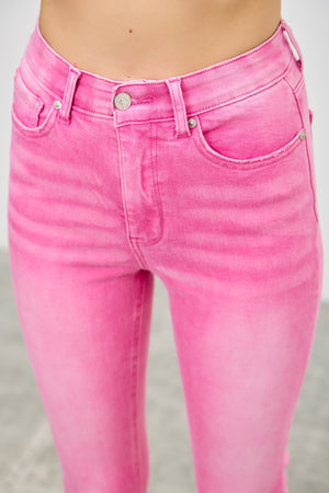 P82958, PLUS HIGH RISE CROP FLARE CAPRI WITH DESTROY