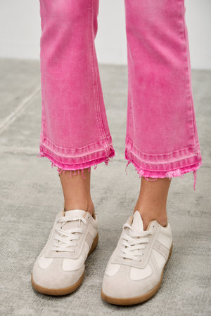 P8295, HIGH RISE CROP FLARE CAPRI WITH DESTROY