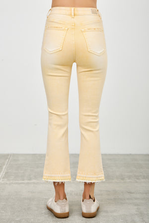 P82958, PLUS HIGH RISE CROP FLARE CAPRI WITH DESTROY