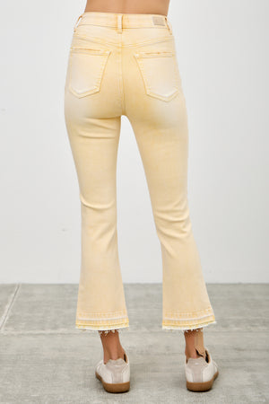 P82958, PLUS HIGH RISE CROP FLARE CAPRI WITH DESTROY