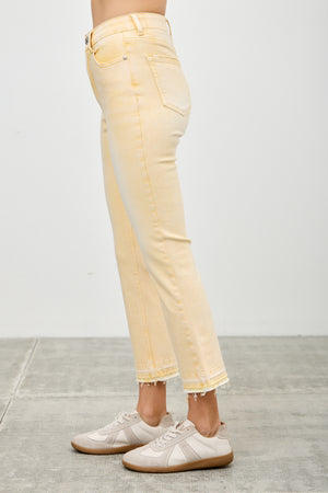 P8295, HIGH RISE CROP FLARE CAPRI WITH DESTROY