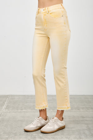 P8295, HIGH RISE CROP FLARE CAPRI WITH DESTROY