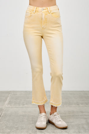 P82958, PLUS HIGH RISE CROP FLARE CAPRI WITH DESTROY