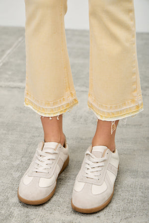 P82958, PLUS HIGH RISE CROP FLARE CAPRI WITH DESTROY