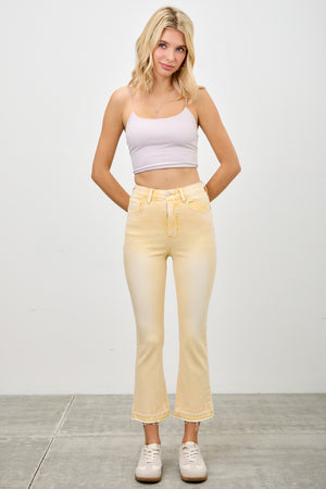 P8295, HIGH RISE CROP FLARE CAPRI WITH DESTROY