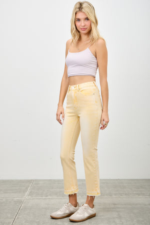 P8295, HIGH RISE CROP FLARE CAPRI WITH DESTROY