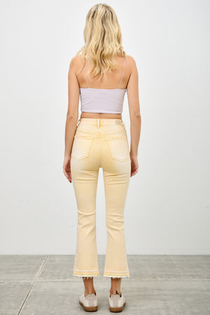 P82958, PLUS HIGH RISE CROP FLARE CAPRI WITH DESTROY