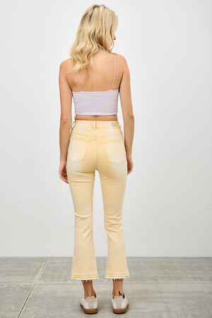 P8295, HIGH RISE CROP FLARE CAPRI WITH DESTROY