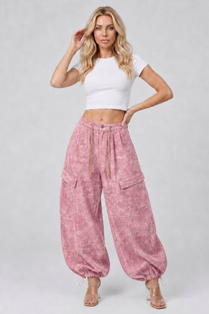 P8303, HIGH RISE PRINTED CARGO BAGGY