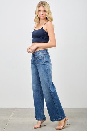 P8320M, MID RISE WIDE STRAIGHT WITH FRONT POCKET