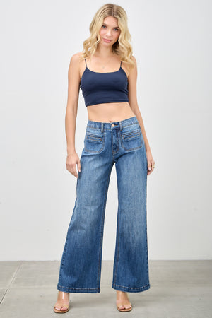 P8320M, MID RISE WIDE STRAIGHT WITH FRONT POCKET