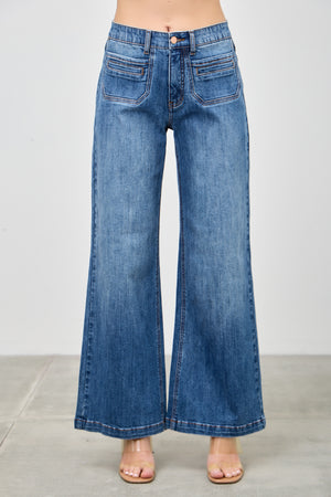 P8320M, MID RISE WIDE STRAIGHT WITH FRONT POCKET