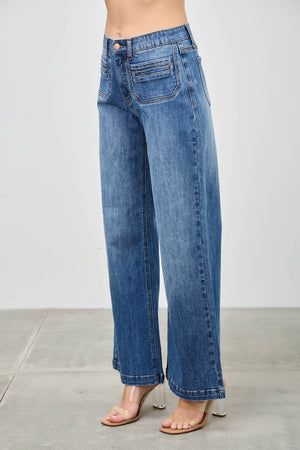 P8320M, MID RISE WIDE STRAIGHT WITH FRONT POCKET