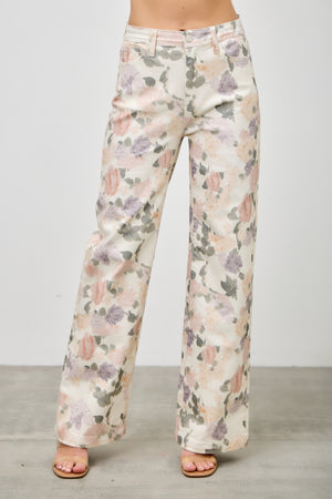 P83218, PLUS HIGH RISE WIDE STRAIGHT WITH PRINT