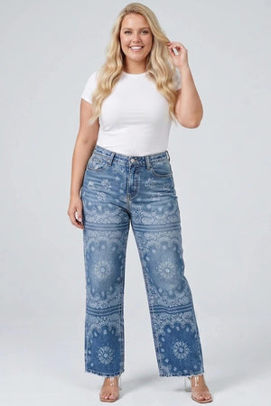 P83328MD, PLUS MID RISE STRAIGHT WITH LASER PRINT