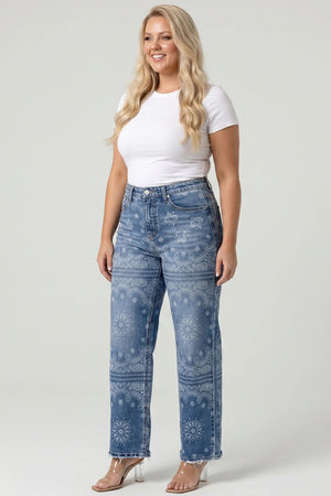 P83328MD, PLUS MID RISE STRAIGHT WITH LASER PRINT