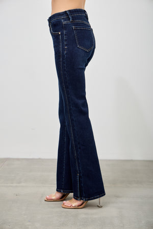 P83338D, PLUS MID RISE BOOTCUT WITH SIDE SLIT