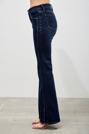 P83338D, PLUS MID RISE BOOTCUT WITH SIDE SLIT