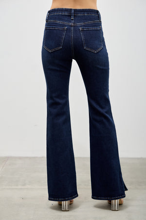 P83338D, PLUS MID RISE BOOTCUT WITH SIDE SLIT