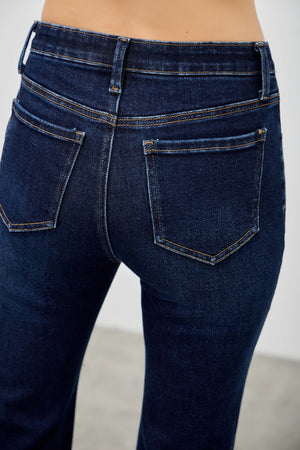 P83338D, PLUS MID RISE BOOTCUT WITH SIDE SLIT