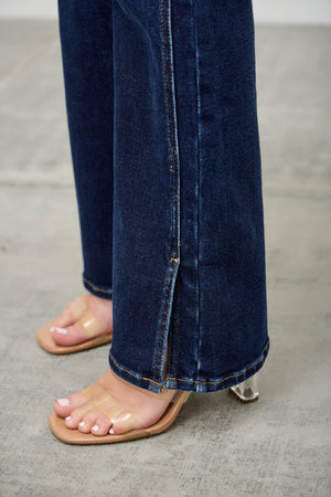 P83338D, PLUS MID RISE BOOTCUT WITH SIDE SLIT