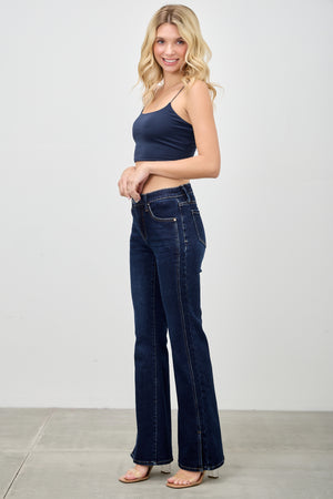 P83338D, PLUS MID RISE BOOTCUT WITH SIDE SLIT